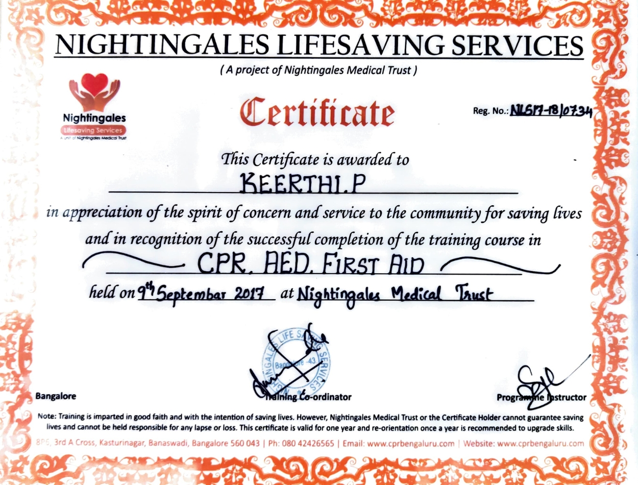 Nightingales Lifesaving Services Certification